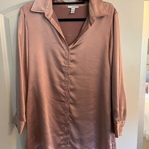 Astars Women's Satin Blouse - Rose Gold